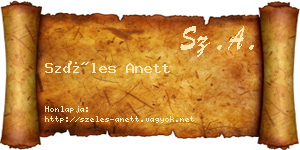 Széles Anett névjegykártya