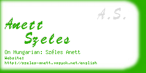 anett szeles business card